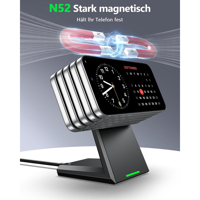 Бездротовий зарядний пристрій NANAMI 25W MagSafe сумісний, швидка магнітна індуктивна зарядка для iPhone 15/14/13/12 Pro Max/Mini/AirPods