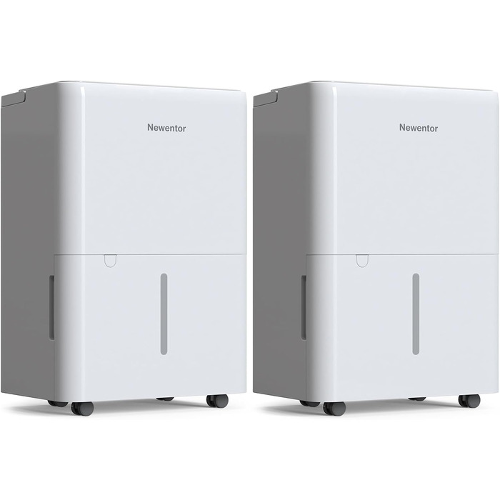 Електричний осушувач повітря Newentor 12L для підвалу, 35dB, з гофрованим шлангом 1м, для приміщень до 25м², 10 років гарантії, фільтр, таймер, продуктивність 24L/день