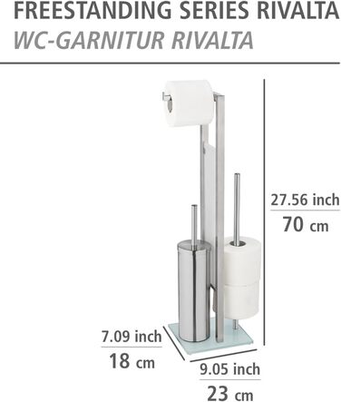 Набір для туалету WENKO Rivalta: настінний, з матової сталі, скло, чорний
