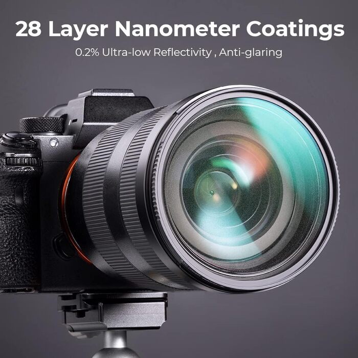 Фільтр K&F Concept Black Mist 1/8 62мм для відео та портретної фотографії (Nano-Xcel)