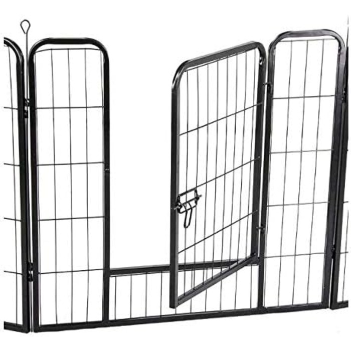 Клітка для собак, металева, розкладна, для цуценят, гризунів, кроликів, з дверцятами (310 x 2,5 x 75 см, 80 x 60 см)