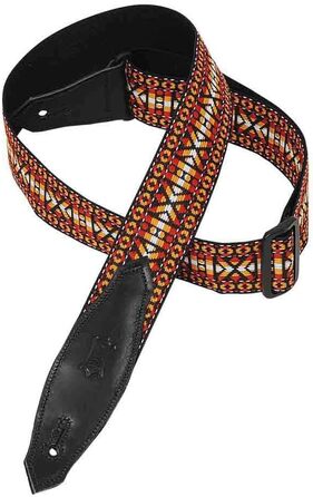 Гітарний ремінь Levy's MSSN80-TAN: поліпропілен, навізький візерунок, коричневий (Sunset, квіти)