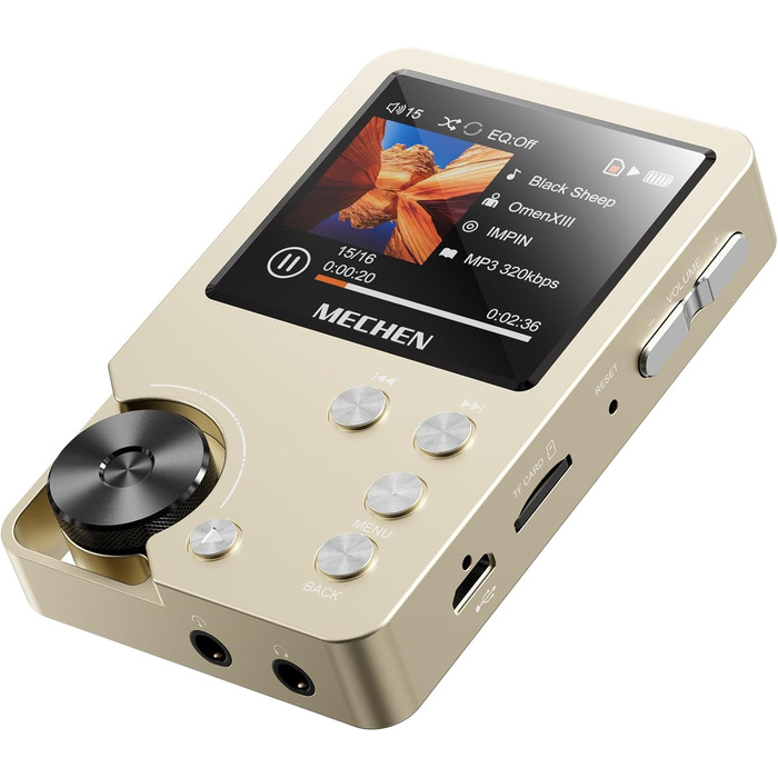 MECHEN M30: Аудіоплеєр Hi-Res MP3, DSD FLAC DAC з 64GB, підтримка до 256GB (Золотий)