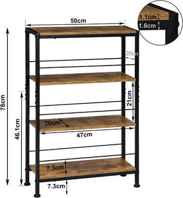 WOLTU 4-Tier Corner Shelf - White Oak & White Finish