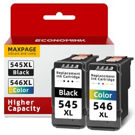 Комплект картриджів Economink 545 546 XL для принтерів Canon PIXMA TS3300, TS3150, TS3350, TS3400, TS4500 (PG-545XL чорний, CL-546XL кольоровий), сумісні