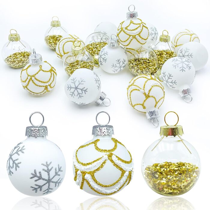 Скляні новорічні кулі Bseical, 18 шт., діаметр 4 см, 3 кольори - новорічний декор для ялинки