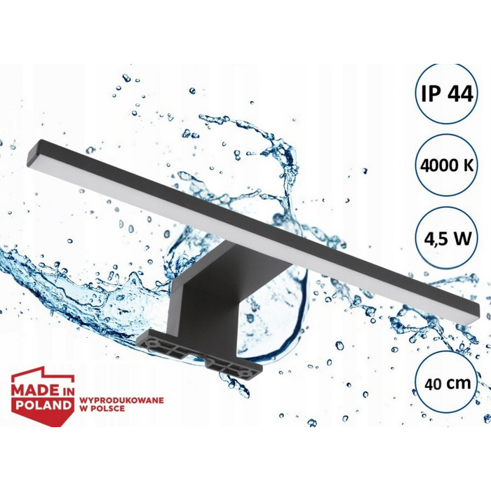 Шафа в ванну кімнату BETTER HOME, чорний матовий, з LED-дзеркалом