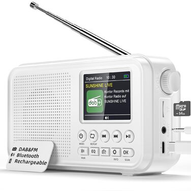Портативне DAB/FM радіо з Bluetooth, кольоровим дисплеєм 2.4