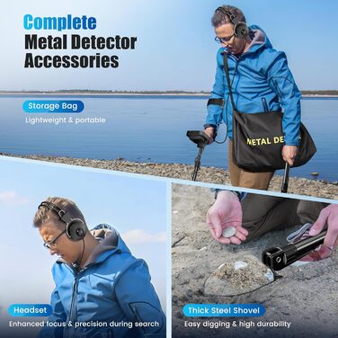 Металодетектор професійний, регульований, з LCD-екраном, водонепроникний, 5 режимів, для дорослих та дітей
