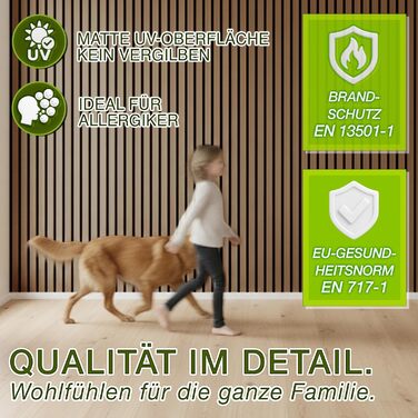 Акустичні панелі TRESKO з дерева 120×60x2,1 см, 3D ламельна стіна для шумоізоляції з вішалками для одягу, дуб натуральний (4 шт.)