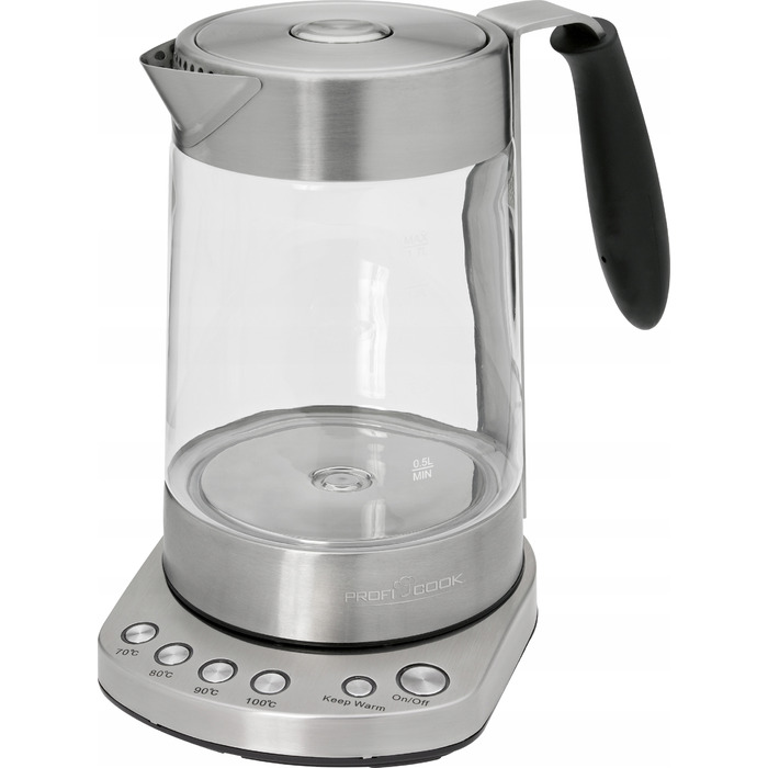 Електричний чайник Profi Cook 501020, 3000 Вт, 1,7 л, сріблястий/сірий