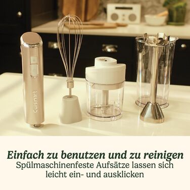 Cuisinart Cordless 3-in-1 Power Hand Blender | Stainless Steel Whisk, Immersion Blender, and 700ml BPA-Free Pitcher, 250ml Mini Chopper | Cordless | USB Charging, Rechargeable | Dishwasher Safe