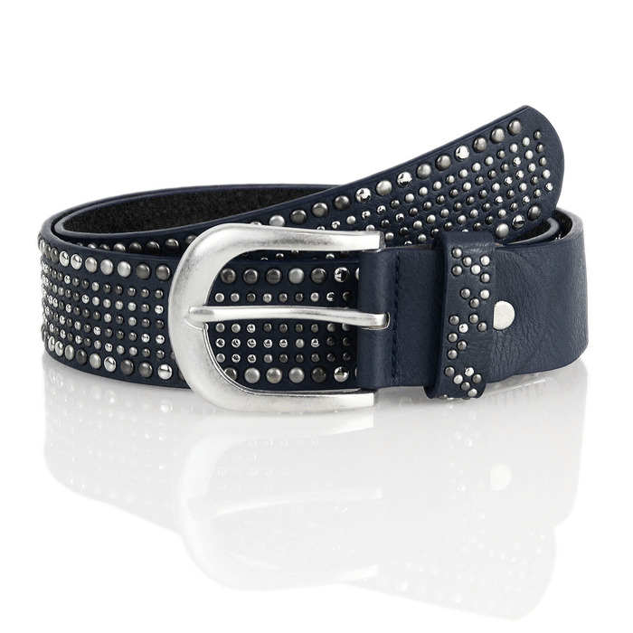 Жіночий широкий ремінь Irisaa з заклепками в вінтажному стилі, джинсовий ремінь (95 см, темно-синій)