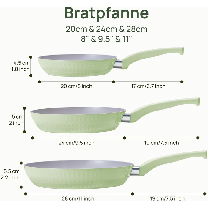 Сковорода KOKHUB антипригарна керамічна 28 см з кришкою, індукція, без PFAS/PTFE/PFOA, безпечна та нетоксична, для посудомийної машини