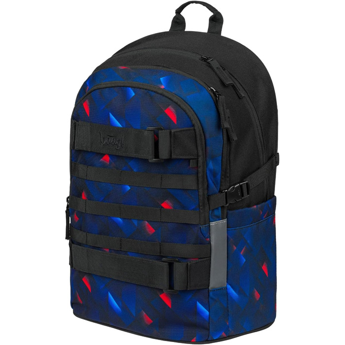 Шкільний рюкзак Baagl для хлопчиків та дівчаток-підлітків - рюкзак на скейтборді з відділенням для ноутбука та нагрудним ременем для школи, гімназії, середньої школи (Індиго)