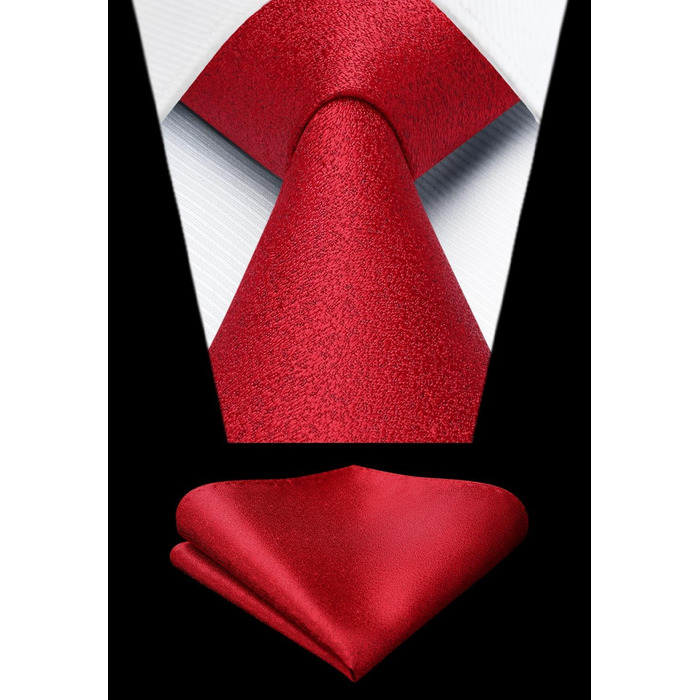 Чоловічий краватковий та нагрудний комплект HISDERN: однотонні краватки та нагрудні хустинки для вечірок та весіль, різні кольори