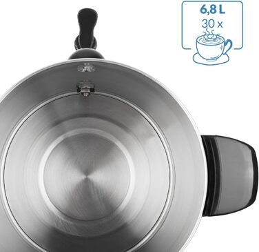 MONZANA® Glühwein Cooker 6.8L with Tap, Drip Tray, Thermostat 30-110°C, Hot Beverage Dispenser, Stainless Steel, Canning Pot, Punch Cooker, Hot Beverage Machine