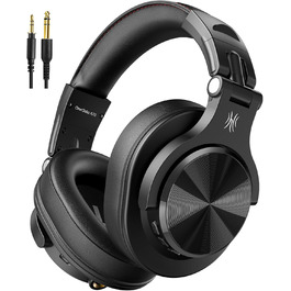 OneOdio Bluetooth навушники Over-Ear, 72 год HiFi Stereo, бездротові, з 6.35mm та 3.5mm аудіоджеком для студії, DJ, телефону, ПК, підсилювача - Чорний