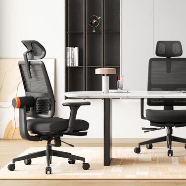 Офісне крісло Newtral MAGICH-BP з підніжкою: ергономічне, з підголівником та підлокітниками