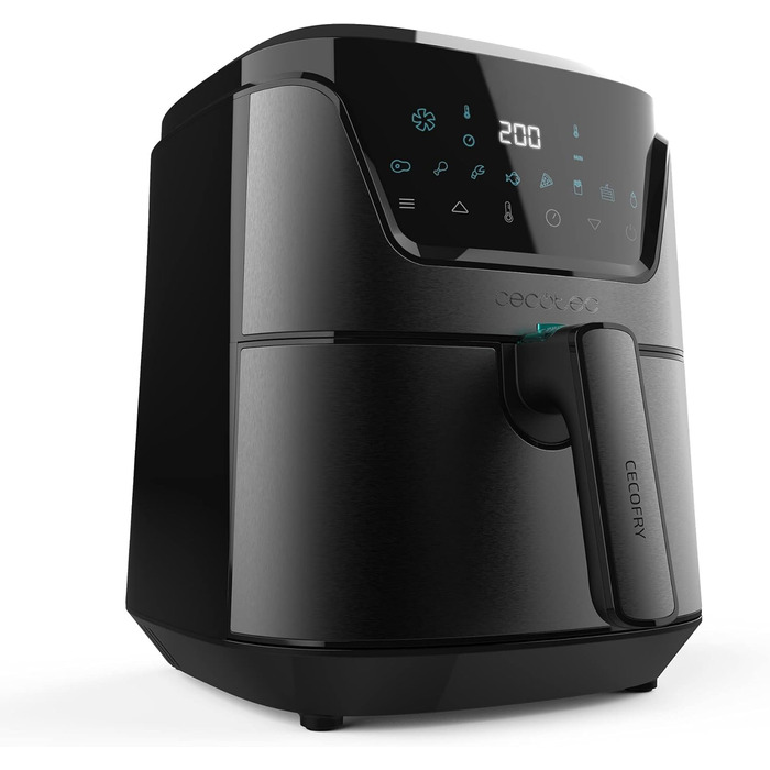 Фритюрниця Cecotec Cecofry Advance InoxDark 3.5L, 1500W, без олії, 8 режимів, PerfectCook, термостат, цифровий дисплей