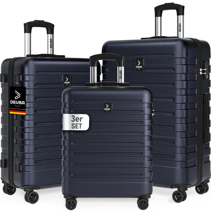 Набір дорожніх валіз Deuba TRAVEL з твердим корпусом, 3 предмети, темно-синій