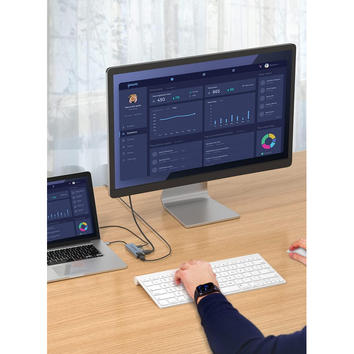 Lemorele Док-станція 12-в-1 з USB-C: 10Gbps, Dual 4K HDMI, VGA, USB 3.1/2.0, 100W PD, SD/TF, Audio - для Windows, MacBook, Dell