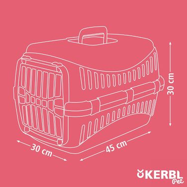Kerbl Pet Transportbox Expedion: переноска для тварин 45x30x30 см, для котів, собак, кроликів до 10 кг, пластик, зелено-темно-сіра