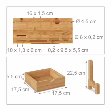 Relaxdays Bamboo Monitor Stand