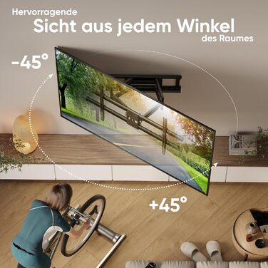 Кронштейн для телевізора ONKRON M10-B: поворотний, для телевізорів 42-120 дюймів, до 100 кг, VESA 1000x600, чорний