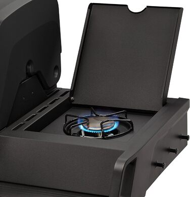 Газовий гриль Enders MONROE PRO 3 SIK TURBO SHADOW, 3 пальники, інфрачервоний бек-бьорнер, бічна конфорка, PanoVision, SWITCH GRID™ з решіткою для стейків, HEAT RANGE™, TURBO ZONE™ 800°C, SIMPLE CLEAN™