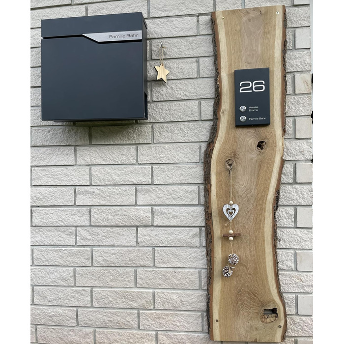 Поштова скринька Metzler Anthrazit з газетницею та іменним шильдиком RAL 7016, вулична, антикорозійна, для настінного монтажу, сучасний дизайн 37x37x10.5 см