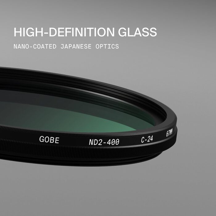 Варіабельний ND фільтр Gobe NDX 67mm ND2-400 для об'єктива 67мм