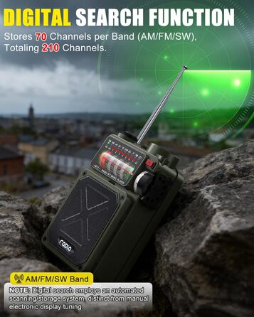 Радіо NOAA з живленням від сонця, USB, ручної динамо-машини 4000 mAh AM/FM/SW/WB – для кемпінгу та надзвичайних ситуацій, з ліхтариком та сигналом SOS