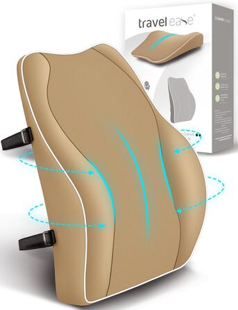 Подушка для спини Ergonomisches RückenKissen Travel Ease з Memory Foam для офісного крісла, з антистатичним, приємним до шкіри чохлом для комфортної посадки (Хакі)
