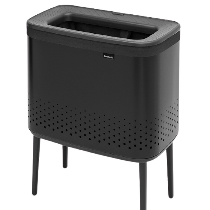 Кошик для білизни BRABANTIA Bo 60 л — сталевий, чорний матовий
