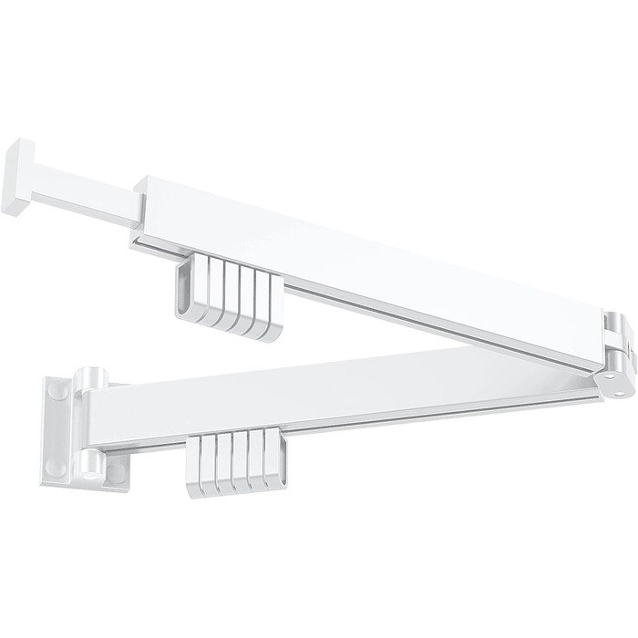 Висувна сушарка для білизни настінна з гачками. Компактна сушарка для балкона, білизни, ванної кімнати, спальні (Білий, 2 розкладні полиці, Білий)