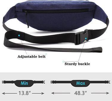 Поясна сумка TINYAT для туризму та спорту (сірий, темно-синій)