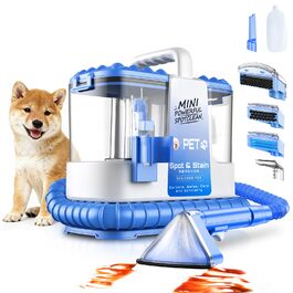 Пилосос для чищення м'яких меблів Polsterreiniger 500W 18КПа з функцією самоочищення, блакитний - для килимів, диванів, авто