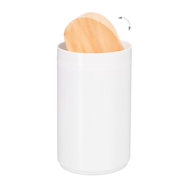 Relaxdays Cosmetic Containers with Bamboo Flip-Top Lids