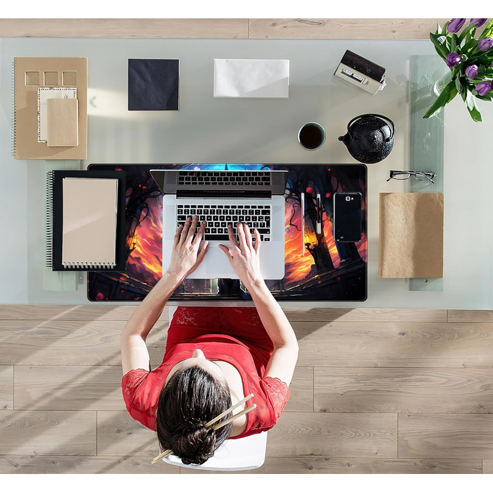 Килимок для миші Moon Mushroom Gaming з принтом Magic Castle Cat, XXL 80x40 см