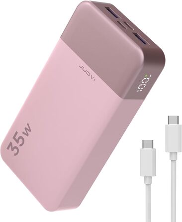 Powerbank JUOVI 20000mAh з LED дисплеєм, 35W, 2 USB-C, 2 USB-A, PD 3.0, QC 4.0 (Блакитний)