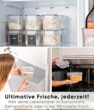 Набір контейнерів для зберігання Deco haus® 24 шт. з кришкою, герметичні - для кухні, паста, мюслі, борошно