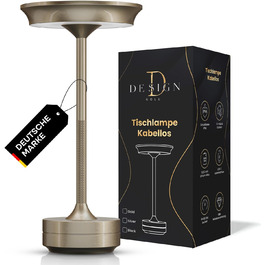 LED-лампа настільна бездротова - стильний дизайн з акумулятором та USB-C - 3 кольори світла та диммування - бездротова свобода для вулиці та дому - настільна лампа з акумулятором, що заряджається (срібна)