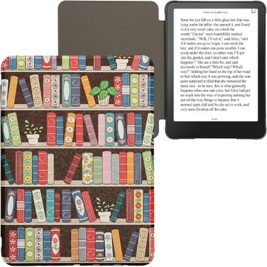 Чохол-книжка kwmobile для Amazon Kindle Paperwhite (2024)/Colorsoft з квітковим дизайном, магнітним закриттям - захисний чохол для електронного читача, синьо-червоно-білий