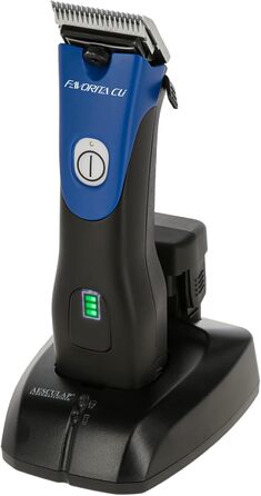 Машинка для стрижки собак та коней Aesculap Favorita CLi акумуляторна з набором гребінців | Професійна ергономічна машинка для собак | LED-дисплей | Машинка для стрижки тварин (Блакитна)