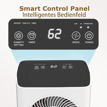 COLAZE 12L/24h Dehumidifier - Electric Dehumidifier Suitable for Room Sizes 120m³ (30m²) - Dehumidifier with Automatic Defrost & Water Level Warning - Room Dehumidifier Under 36dB for Apartment, Basement