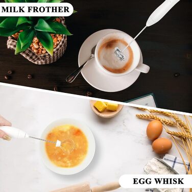 Електричний пінний батончик для напоїв, USB-C, 3 швидкості, для лате, матча, білий. J-16White