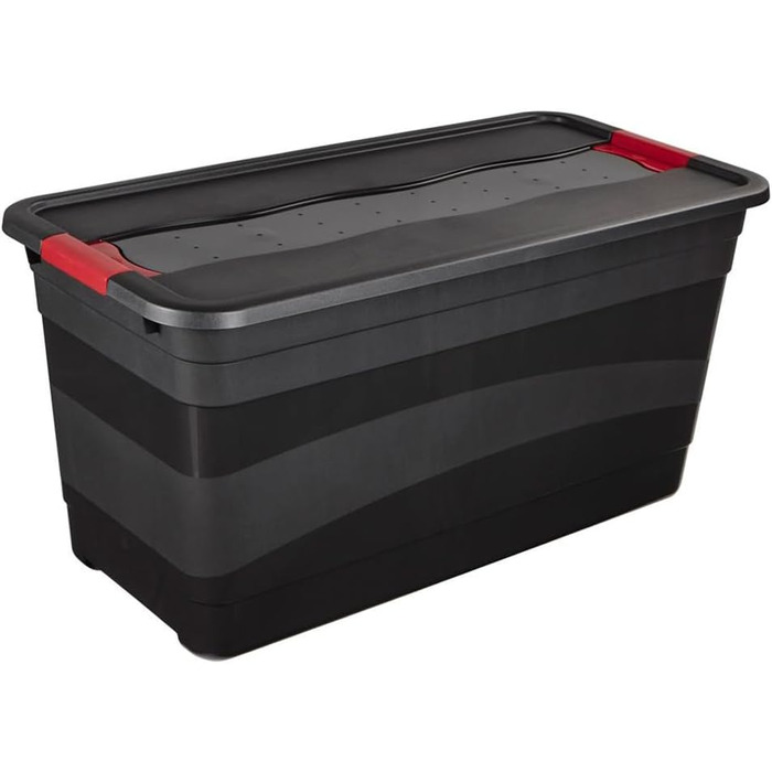 Keeeper Transport Container with Lid and Sliding Closure, Extra Stable, 79.5 x 39.5 x 40 cm, 83 l, Eckhart, Graphite-Grey, Graphite