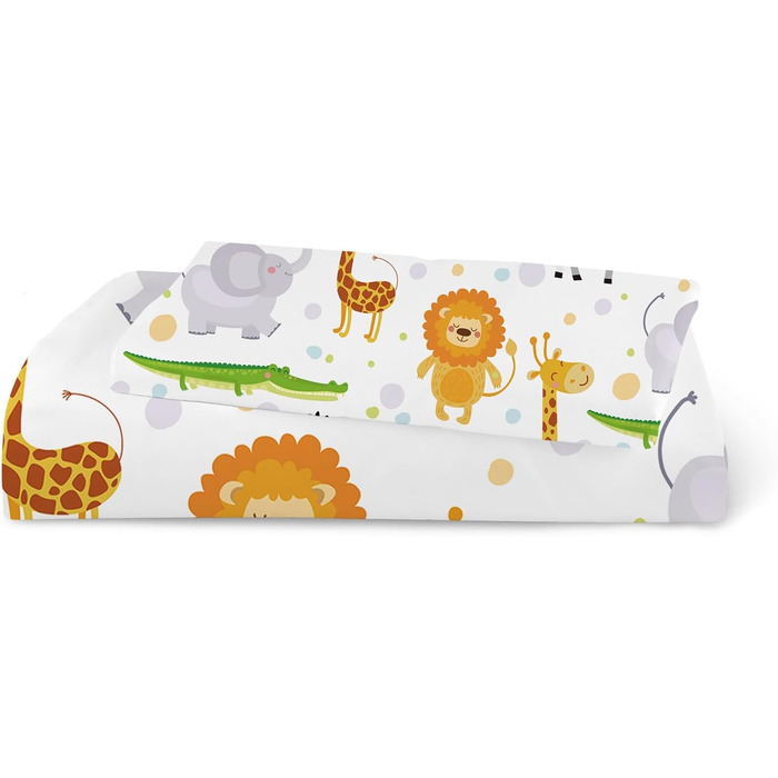 Дитяча постільна білизна DJDEA 100x135 - Комплект з динозаврами для хлопчиків, м'яка мікрофібра з блискавкою, 2 частини, для немовлят 100x135 см з наволочкою 40x60 (100x135 см + 40x60 см, З тваринами)