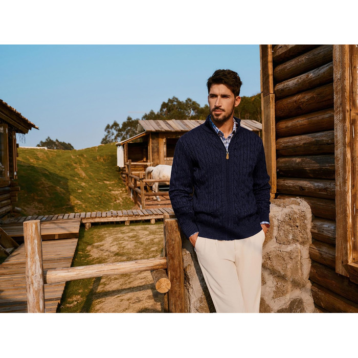 Кардиган чоловічий PJ PAUL JONES з блискавкою та стоячим коміром, в'язаний з дрібним візерунком, колір морської хвилі